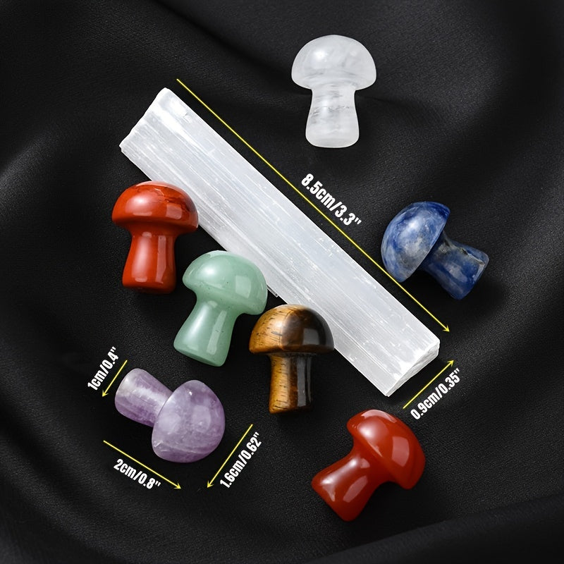 5" Gemstone Mushroom Decoration Healing Crystals Reiki Chakra Figurine