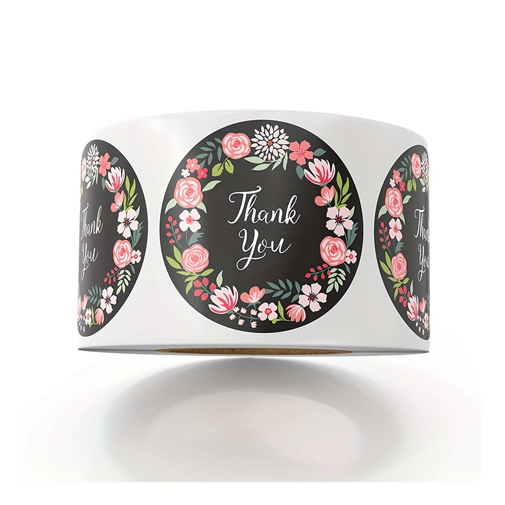 500pcs Floral Thank You Seal Sticker Gift Envelope Decoration Self Adhesive