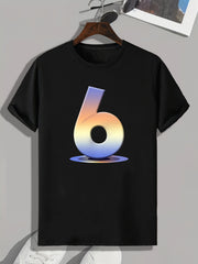 Number 6 Men's Graphic T Shirt for Summer