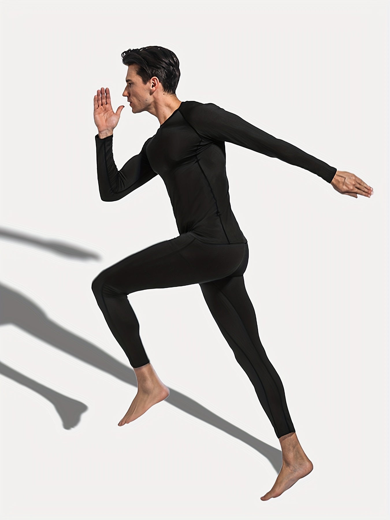 Quick Dry Men's Sports Suit: Moisture Wicking Compression Top & Leggings