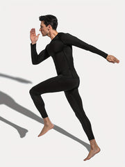 Quick Dry Men's Sports Suit: Moisture Wicking Compression Top & Leggings