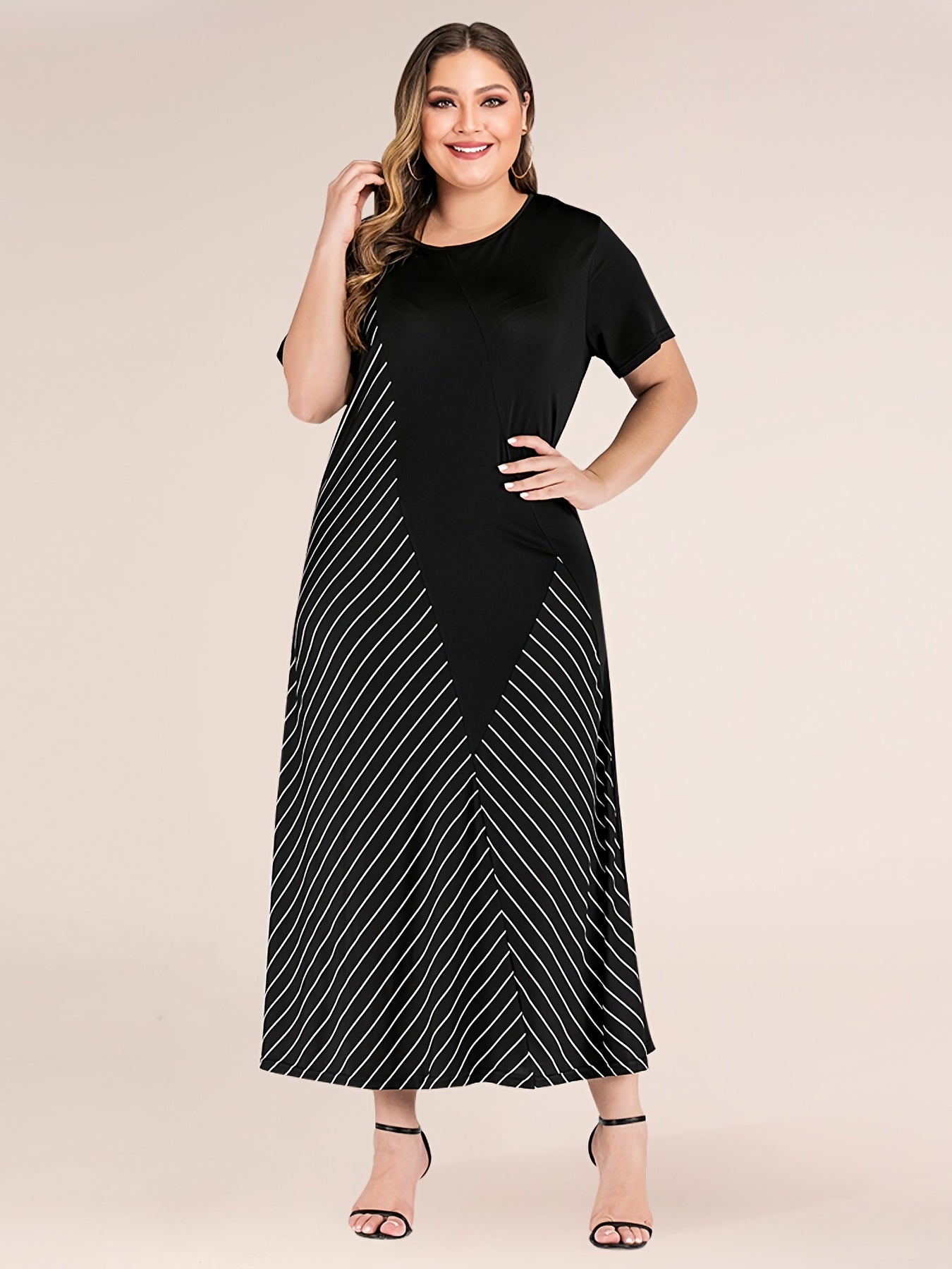Women's Casual Striped T-Shirt in Navy Blue