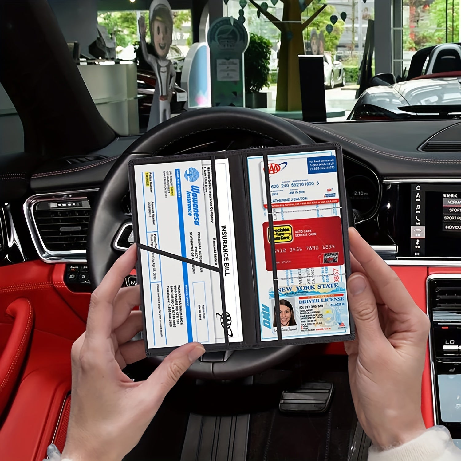 Car Document Organizer Case for Registration, Insurance, Driver & More