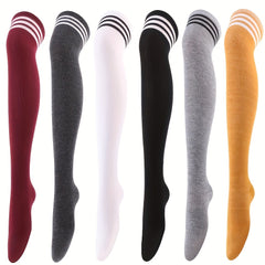1 Pair Stripe Over Knee Dance High Socks