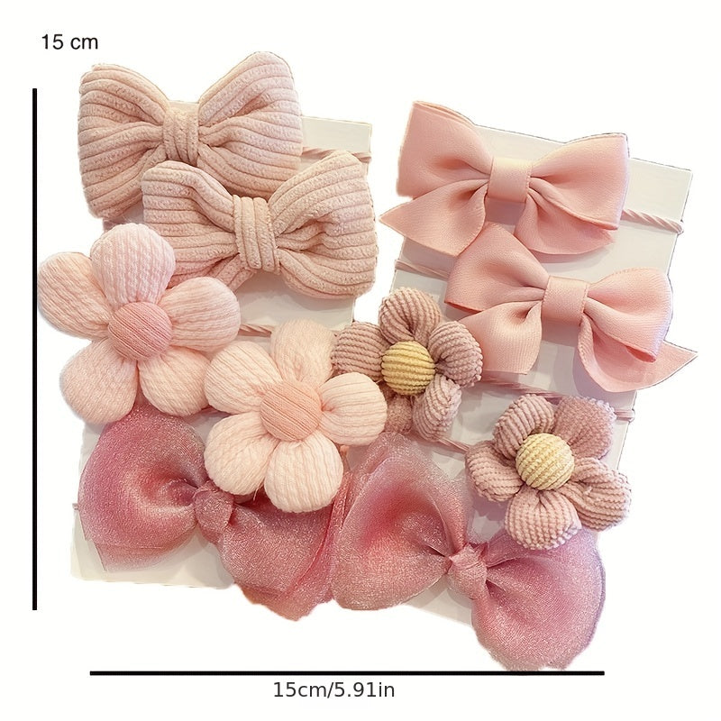 10pcs Flower Elastic Hairbands for Kids