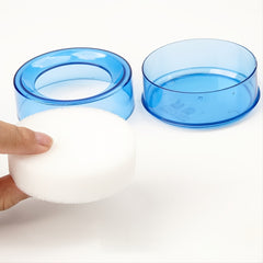 3 Pc Finger Wet Device Set Money & Wax Counting Sponge Jar & Bank Dip Box