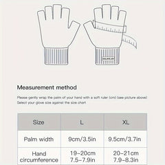 Men's Wool Half-finger Gloves - Winter Warmth, Windproof