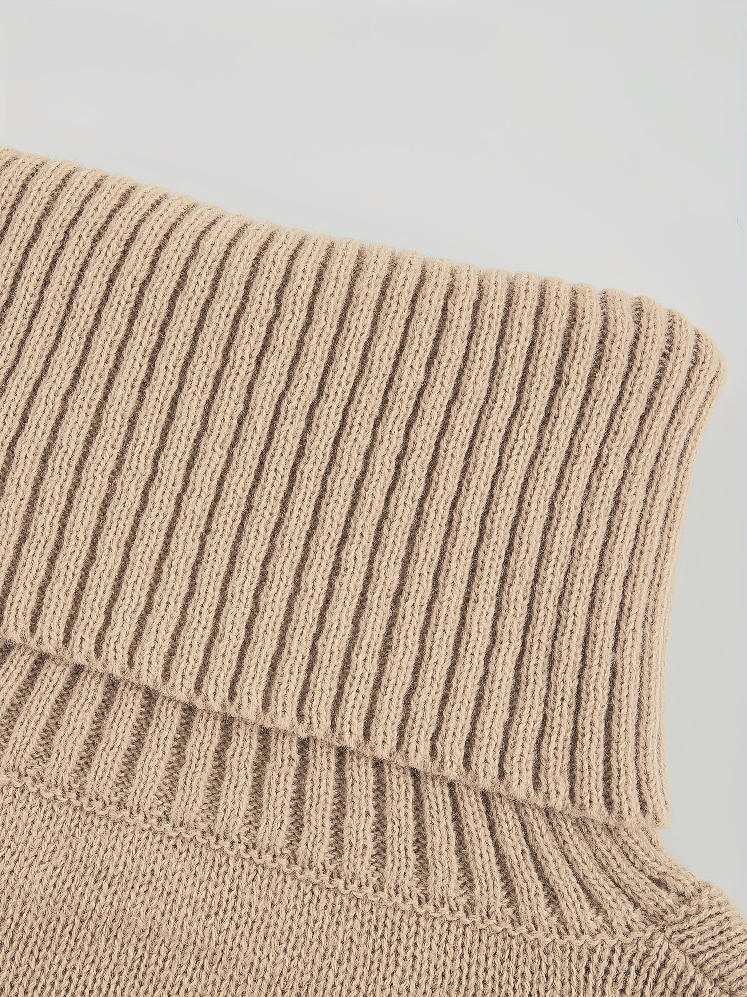 Casual Sweater Women's Plus Solid High Neck Pullover Jumper
