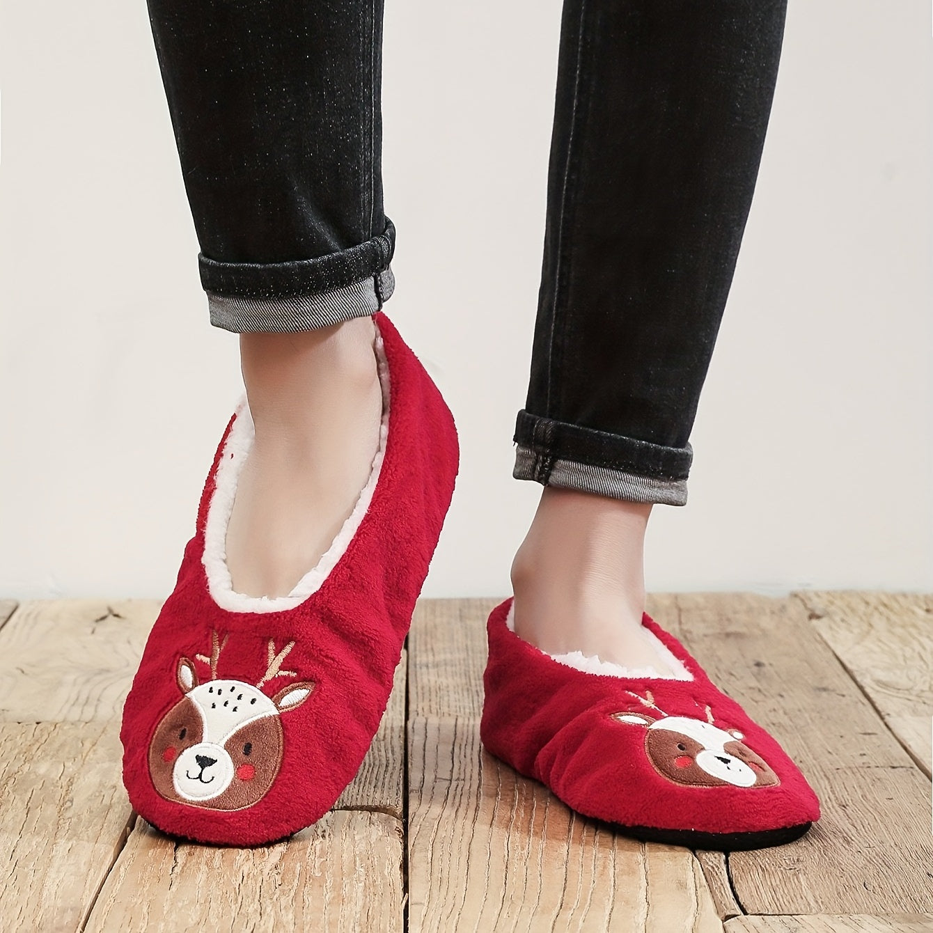 Deer Cozy House Slippers Anti skid Indoor Men Winter Shoes