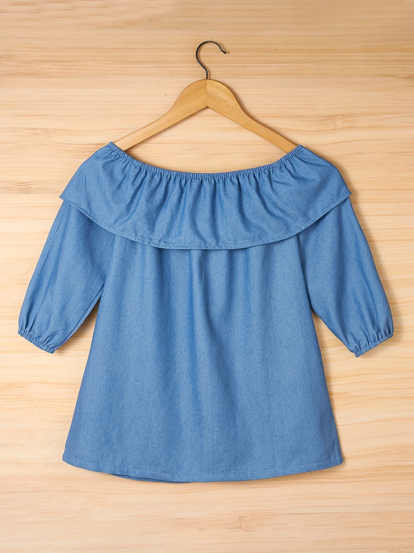 Girl's Ruffle Collar Long Sleeve Shirt