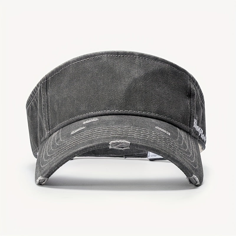 Embroidered Sunscreen Hat, Empty Top, Unisex