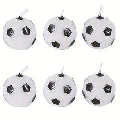 6pcs Soccer Ball Candles for Birthday Party Cake