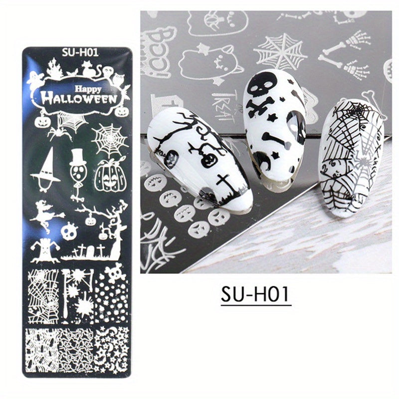 Halloween Nail Art Transfer Template Stainless Steel