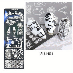 Halloween Nail Art Transfer Template Stainless Steel
