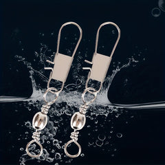 30pcs Fishhook Connectors Barrel Swivel Safety Snap Solid Ring Fishing