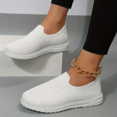 Women's Breathable Knit Sneakers Casual Slip On Outdoor Shoes