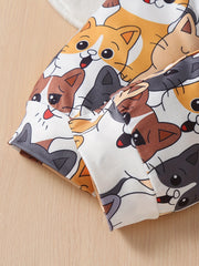 Cartoon Animal Print Jumpsuit for Baby Boys & Girls