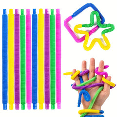 10pcs Rainbow Pop Tubes Sensory Toys for Children Decompression