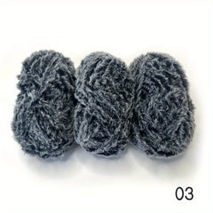 Mink Feather Yarn 4 Rolls for DIY Knitting and Crocheting