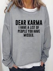 Letter Print Crew Neck Sweatshirt for Women
