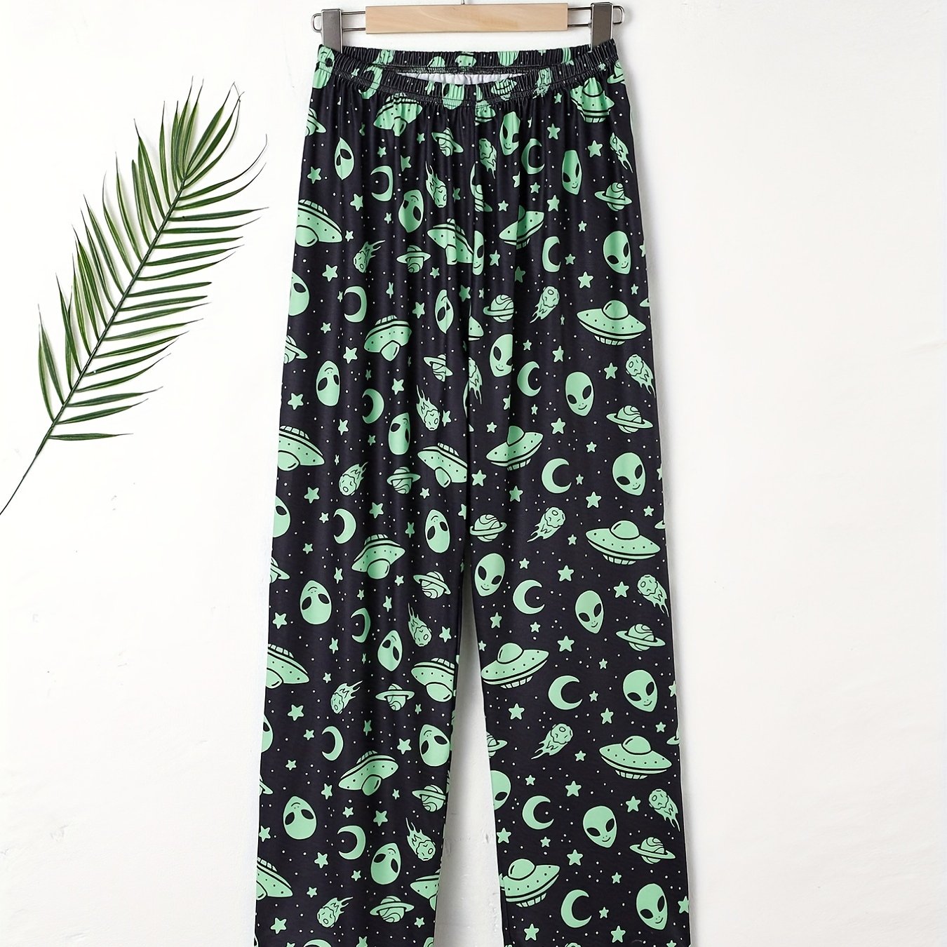 Alien Print Sleep Bottom Cozy Elastic Long Pants