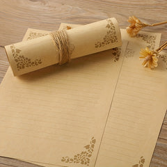 Vintage Stationery Set: 6 Burlap Envelopes & 10 Writing Papers