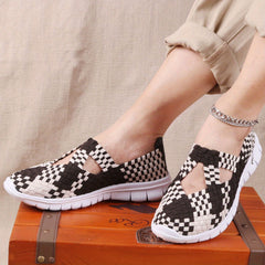 Women's Colorful Braided Slip On Sneakers Low Cozy Shoes