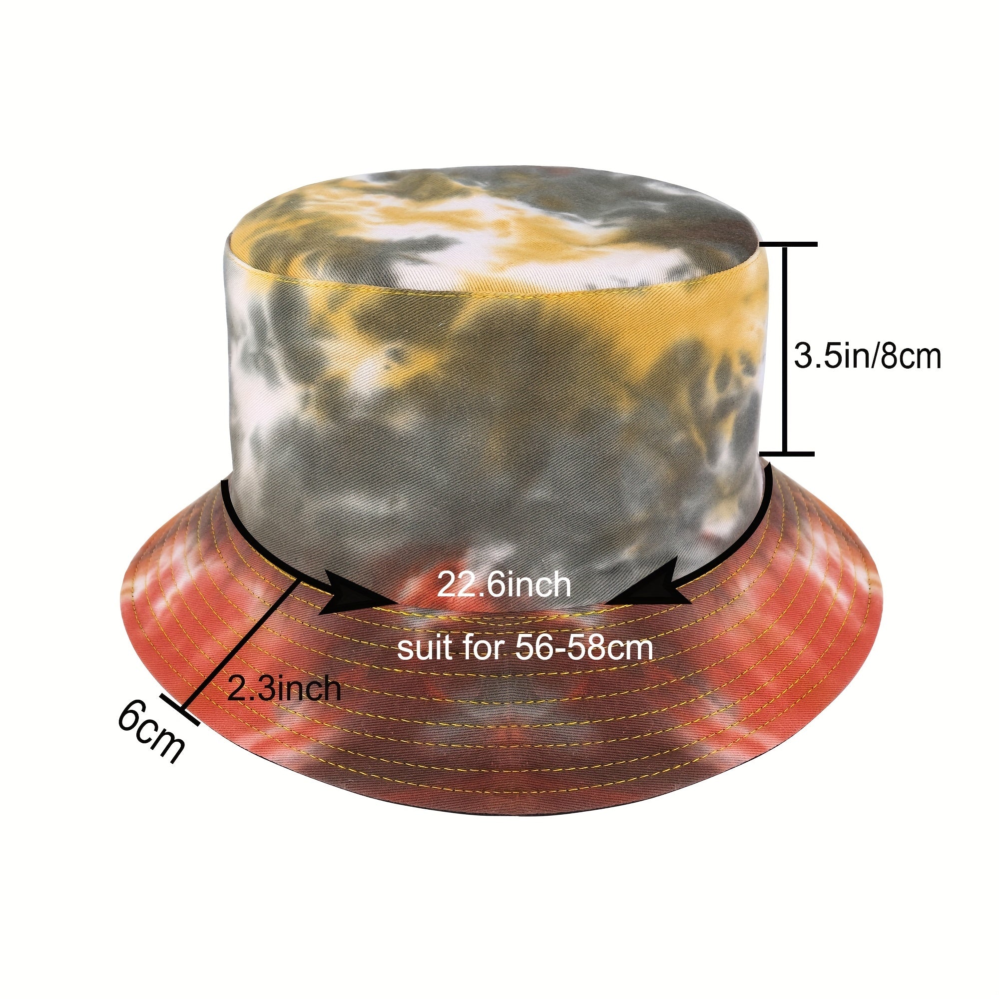Tie Dye Reversible Bucket Hat Candy Graffiti Sunscreen Basin Hat