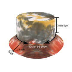 Tie Dye Reversible Bucket Hat Candy Graffiti Sunscreen Basin Hat