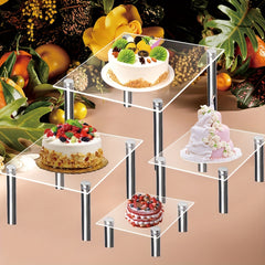 4pcs Layer Acrylic Cake Display Stand for Parties