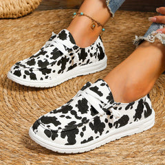 Women's Colorblock Flat Loafers Lace Up Canvas Slip On Shoes