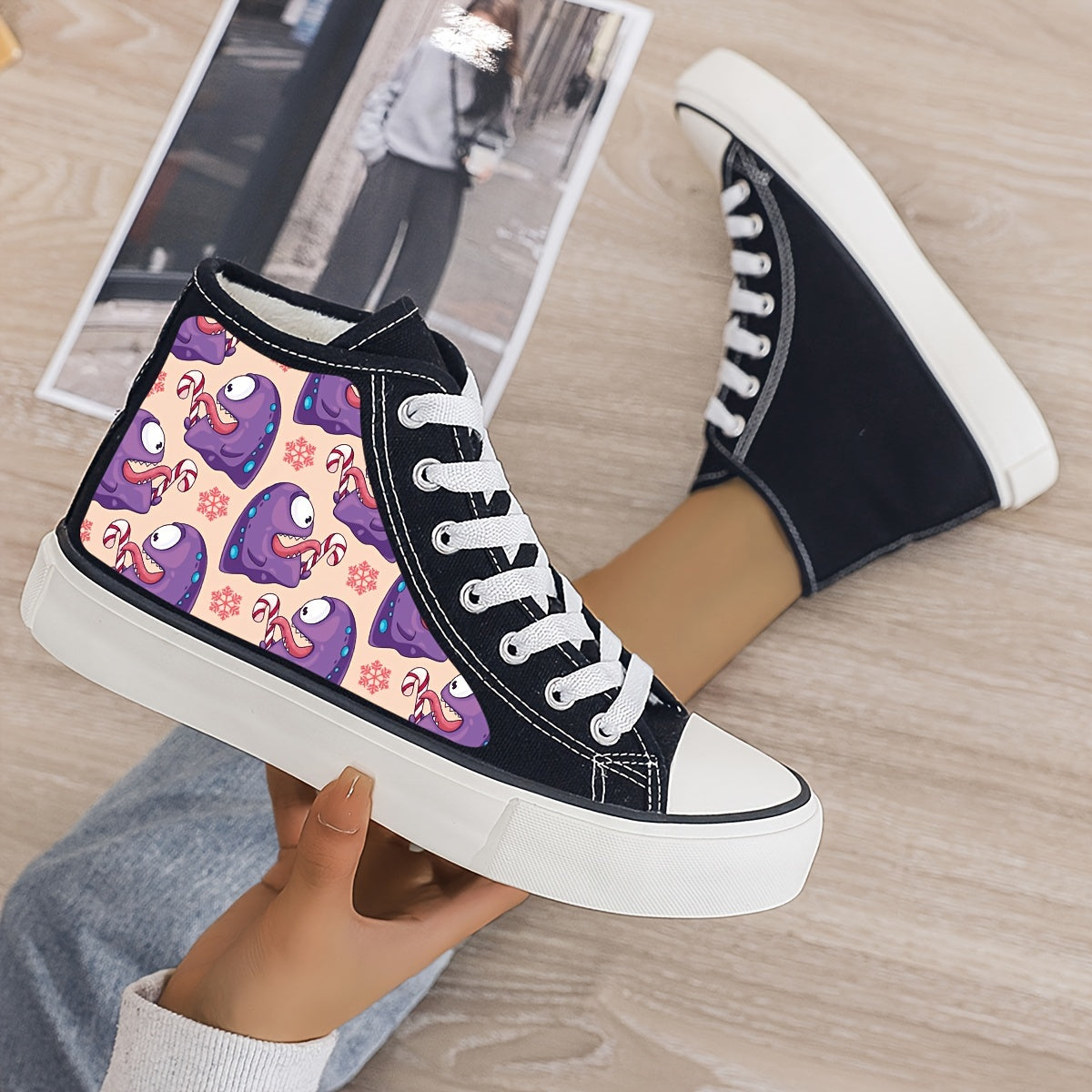 Plush Lined Thermal Chunky Canvas Sneakers High Top