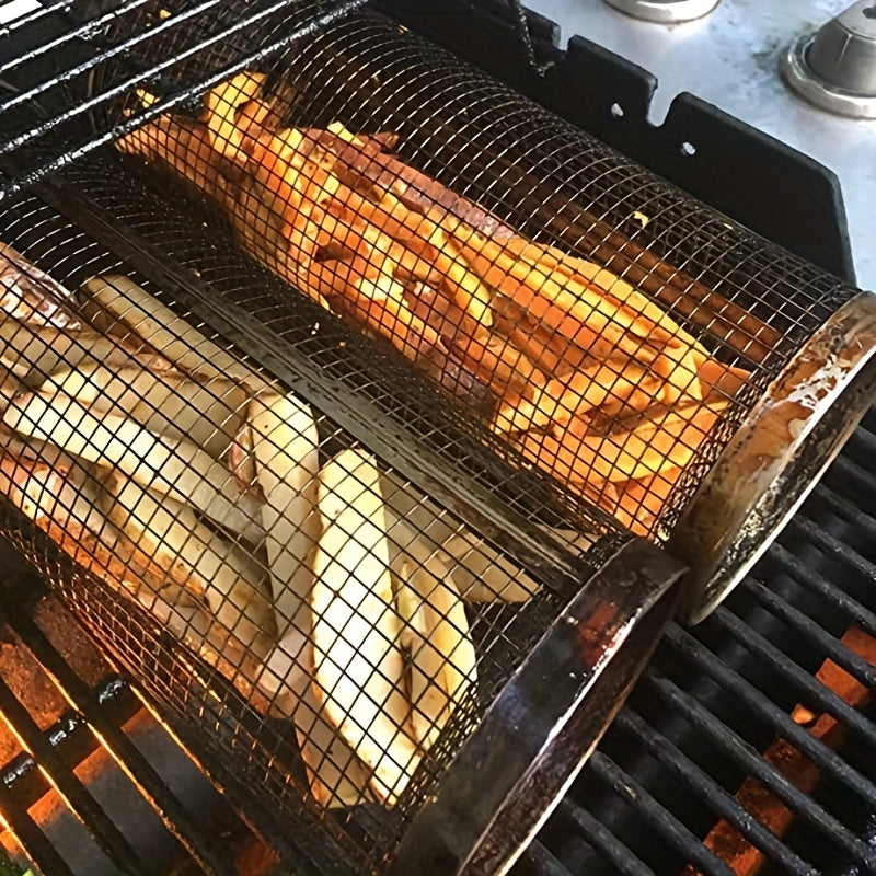 Portable BBQ Rolling Grill Basket for Delicious Grilling Anywhere