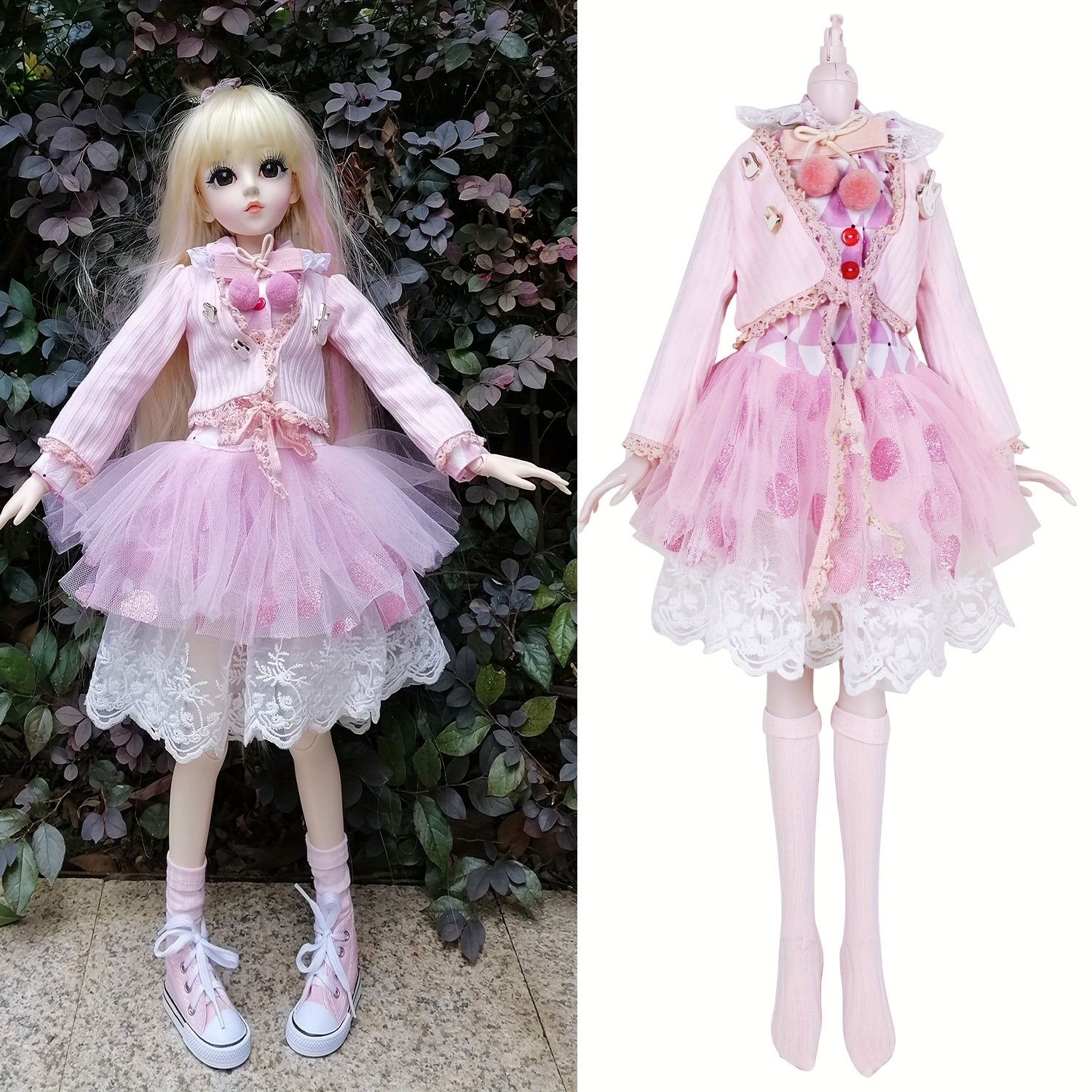 BJD Doll Outfit Set Clothes And Headwear For 24inch Girl Dolls