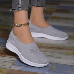 Women's Mesh Slip-On Casual Shoes Lightweight Hollow Low Top Sneakers