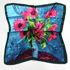 Print Silk Satin Scarf Female Shawls Head Scarf For Ladies