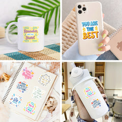 50 Waterproof Positive Stickers for Bottles - Motivational Decals