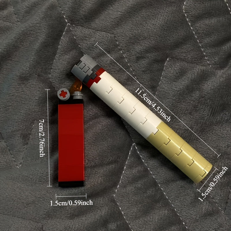 Creative MOC Building Block Model Smoking Finger Cigarette Prop Birthday Gift