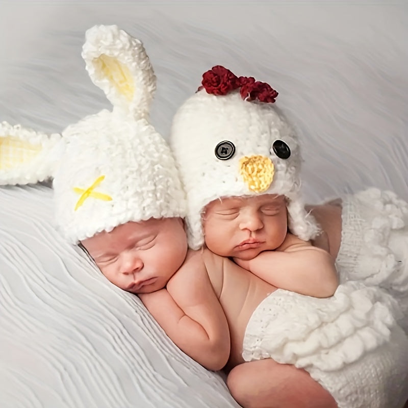 Baby Photo Props Wool Knit Set Little Chicken Little Rabbit