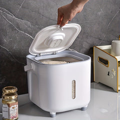 Large Capacity Rice Bucket with Measuring Cup Sealed Storage Container