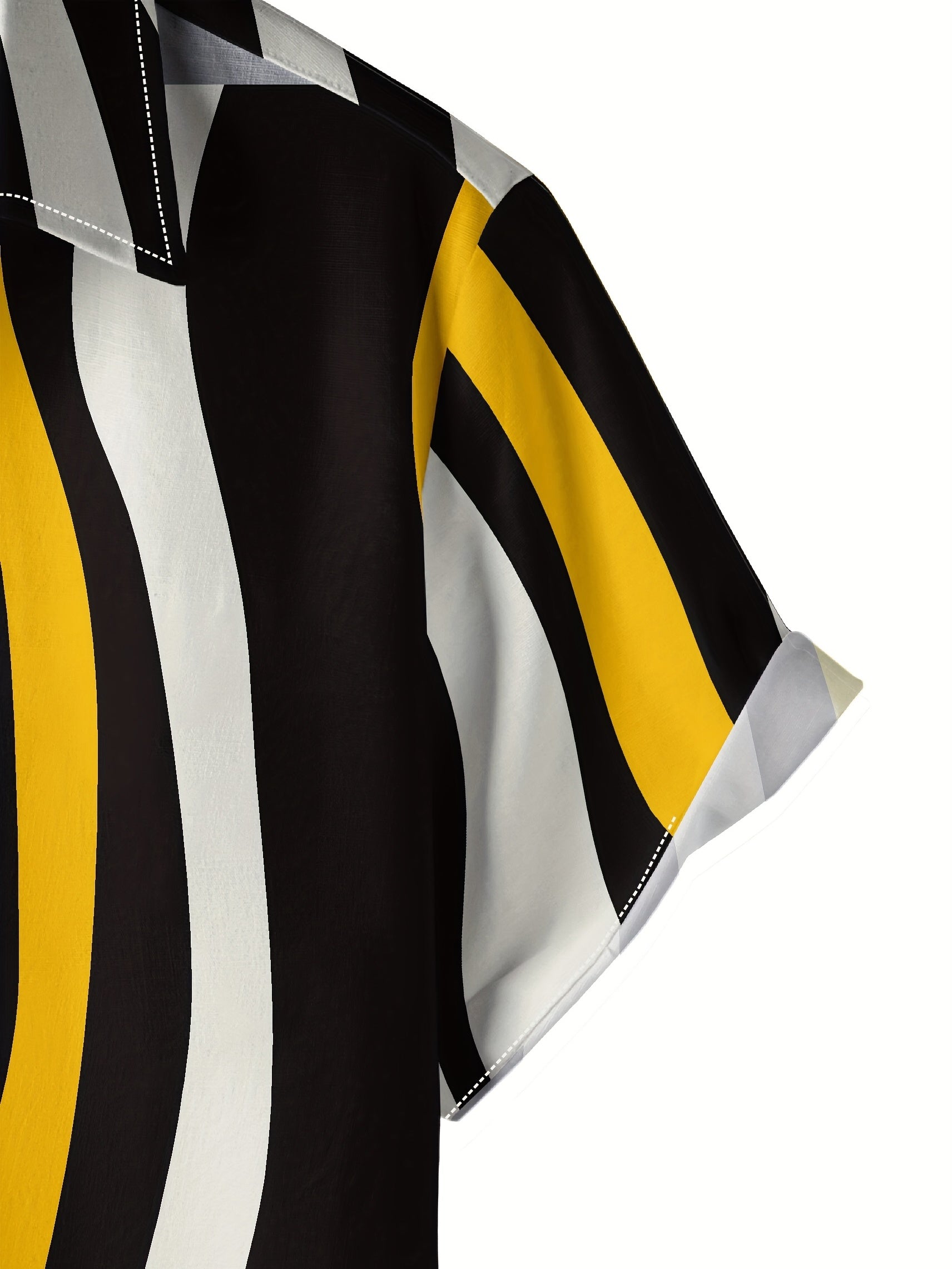 Wave Stripes Print Short Sleeve Beach Shirts Summer Casual
