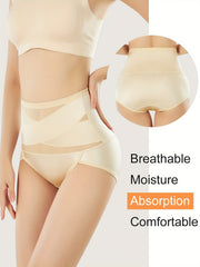 2pcs High Waist Briefs Stretchy Intimates Panties Women's Lingerie