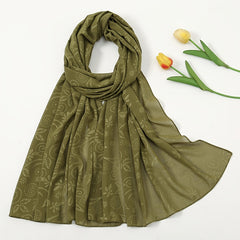 Embossed Soft Scarf Sunscreen Shawl for Women Girls