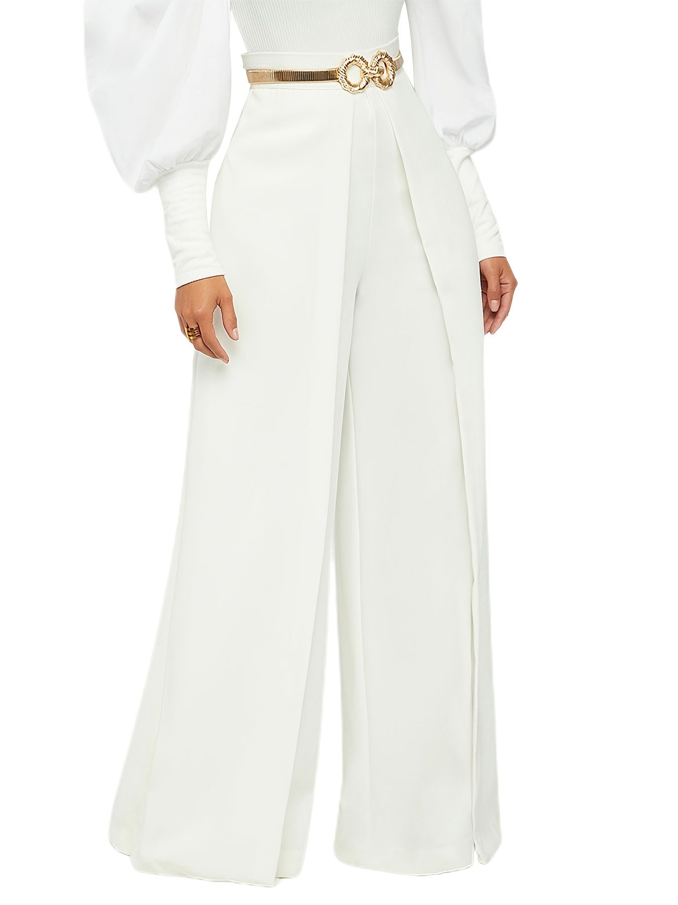Flared Leg High Waist Pants Loose Casual Women's Clothing