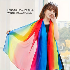 Rainbow Striped Hijab Chiffon Scarf LGBT Pride Head Wrap