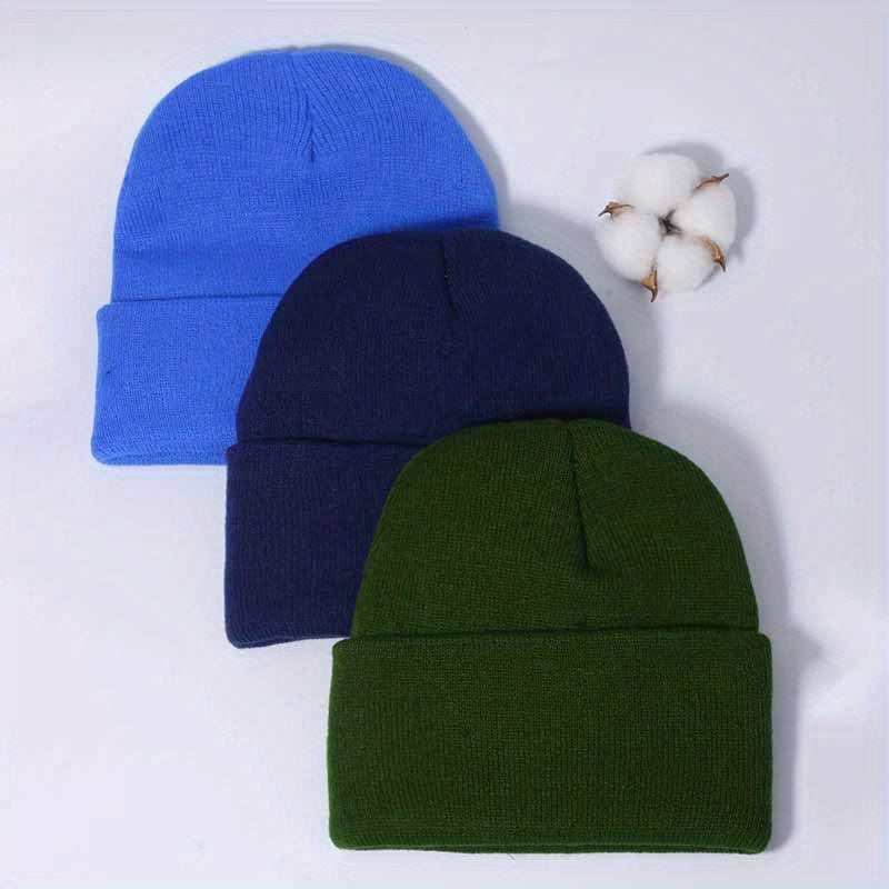 3pcs Women's Kids Winter Knitted Beanies