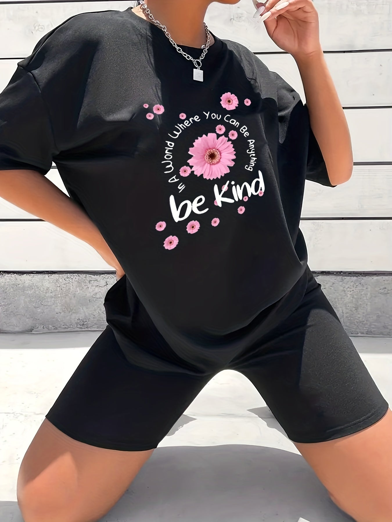 2pcs Floral Print Sports Suits Short Sleeve T shirts & Shorts