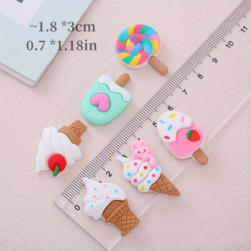 10pcs DIY Rabbit Ice Cream Ear Fridge Decoration Stickers with Adhesive Glue