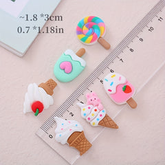 10pcs DIY Rabbit Ice Cream Ear Fridge Decoration Stickers with Adhesive Glue