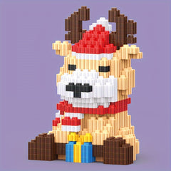Christmas Elk Building Blocks DIY Reindeer Model Educational Toy